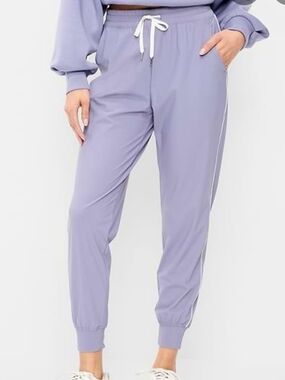 High-Waisted Side-Stripe SleekTech jogger